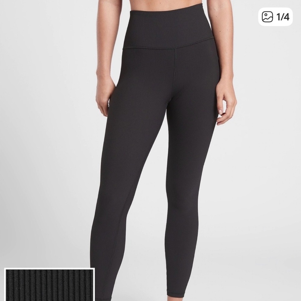 Athleta Ribbed Black Leggings